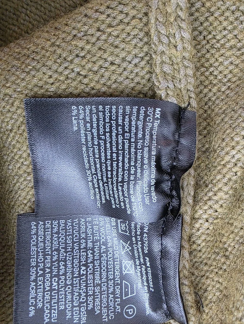 NWT H&M Knit Olive Green Pullover XL